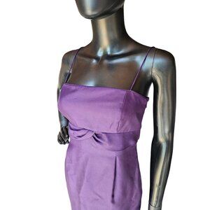Purple Satin Spaghetti Strap Sheath Dress - Ann Taylor